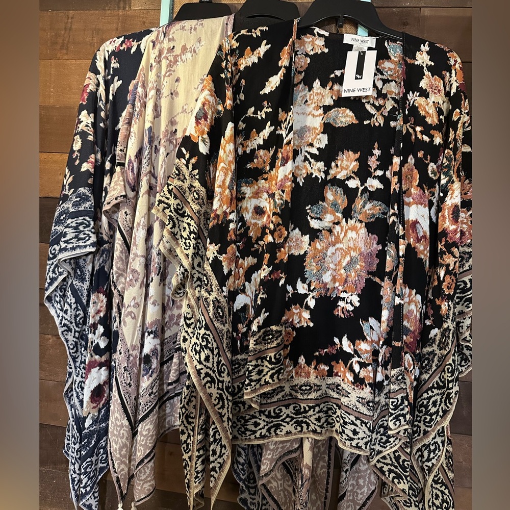 Nine West Floral Kimono *Buyers Choice* NWT Black, Cream or Navy, OSFM - Picture 13 of 13